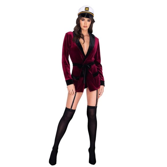 Roma 5052 Hue Hefner Playboy Costume Robe with Sailor Hat - Picture 1 of 2